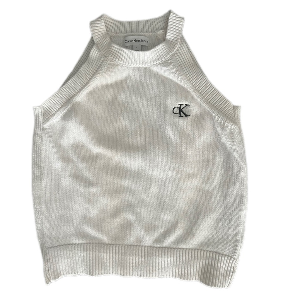 Calvin Klein White Sleeveless Knit Tank Top - Picture 2 of 5
